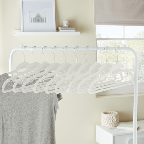 Set of 30 Plastic Coat Hangers White