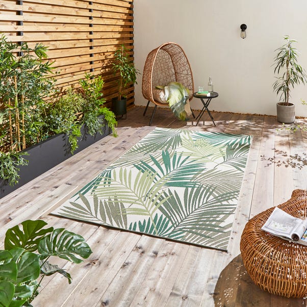 Miami Leaf Print Indoor Outdoor Rug  undefined