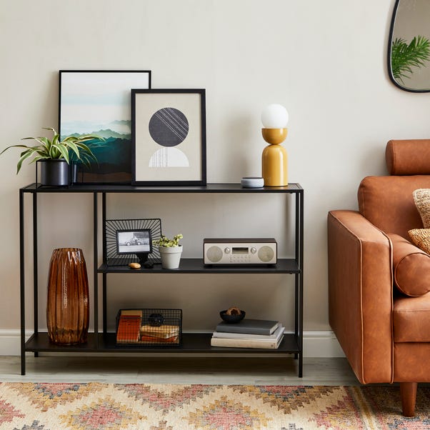 Black Console Table Shelving Unit  image 1 of 8