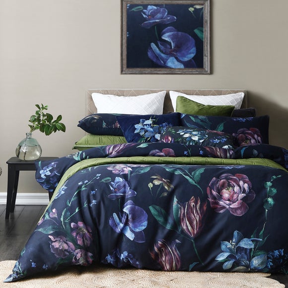 floral navy duvet cover