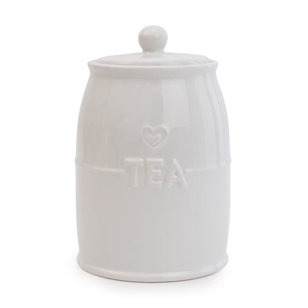 White Hearts Tea Canister image 1 of 3