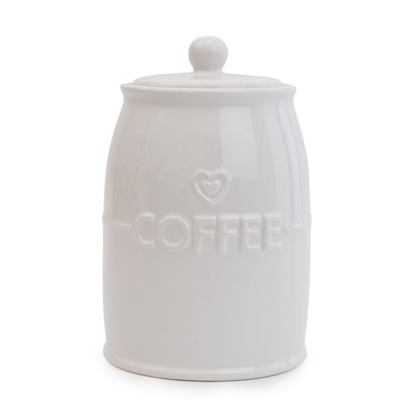 White Hearts Coffee Canister