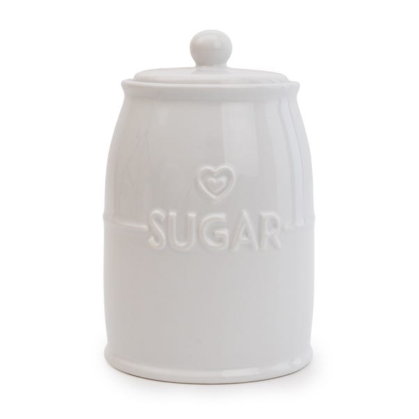 White Hearts Sugar Canister image 1 of 3