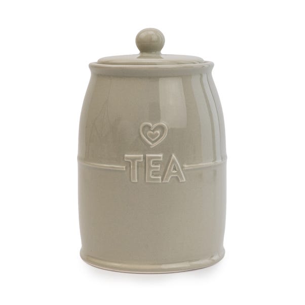 Grey Hearts Tea Canister image 1 of 3
