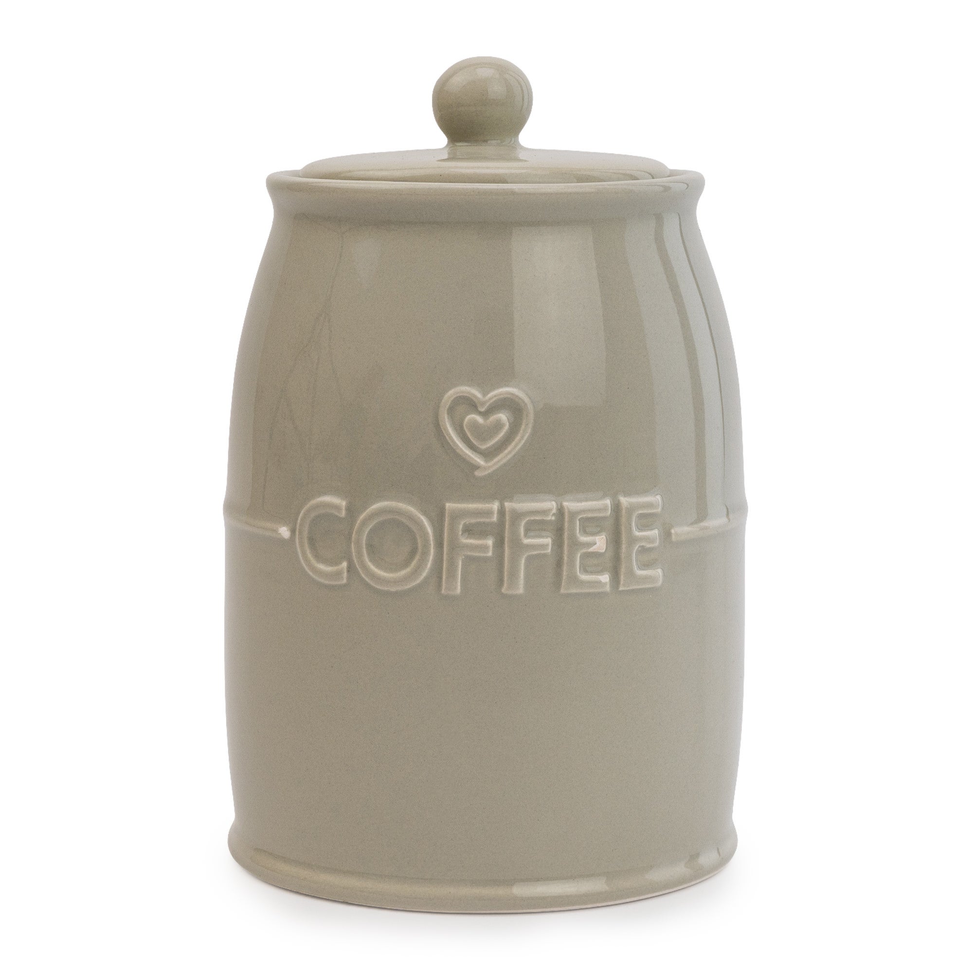 Grey Hearts Coffee Canister