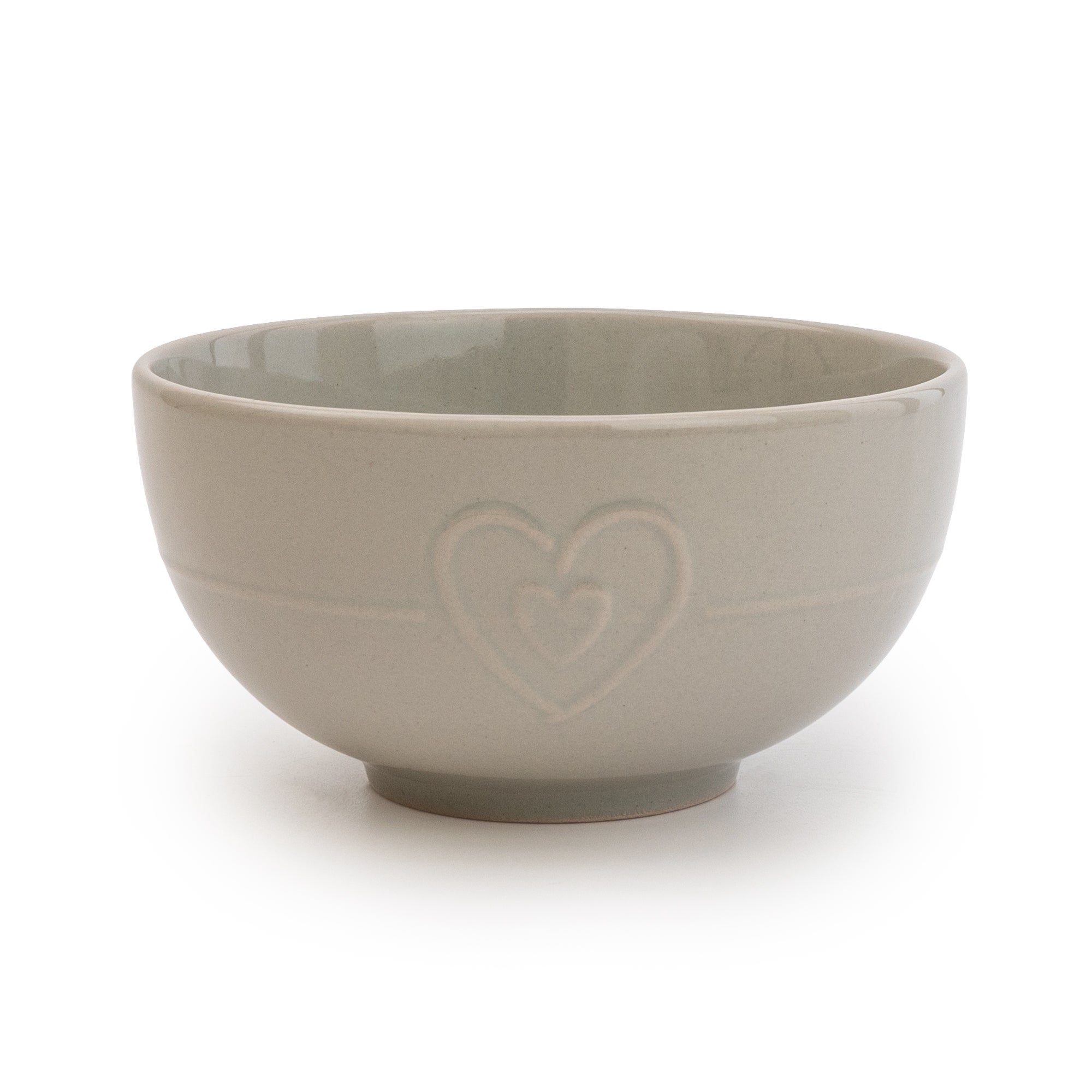 Hearts Grey Stoneware Bowl Grey