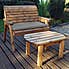 Charles Taylor 2 Seater Wooden Bench with Grey Seat Pad Wood (Brown)