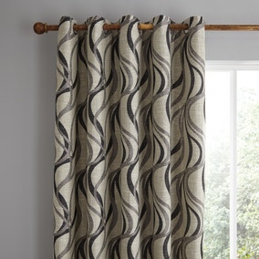 Mirage Charcoal Eyelet Curtains