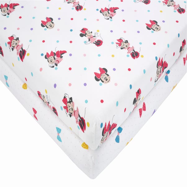 Disney Minnie Mouse 100% Cotton Fitted Sheet Twin Pack  undefined