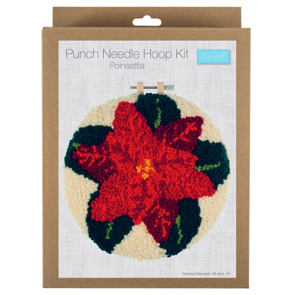 Punch Needle Hoop Kit Poinsettia image 1 of 3