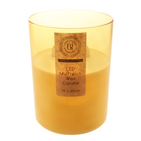 LED Multi-Wick Old Gold Candle