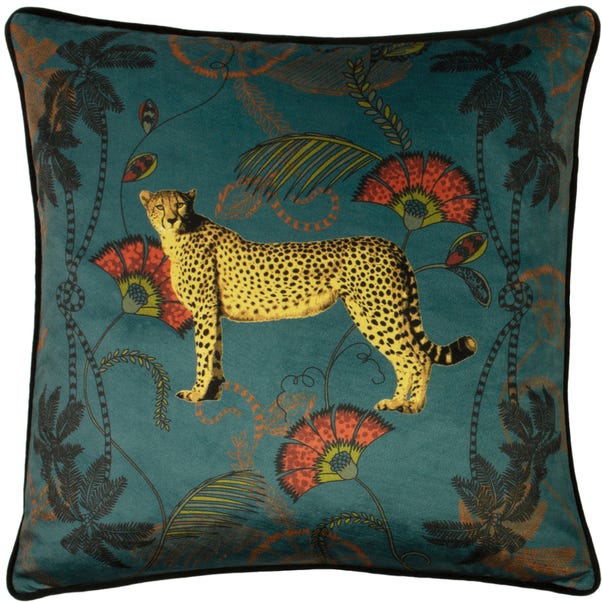 Tropica Cheetah Cushion Teal image 1 of 5