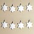 Set of 8 Silver Star Baubles Silver