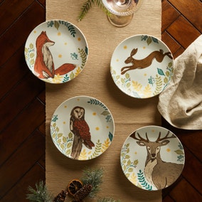 Set of 4 Winter Solstice Animal Side Plates