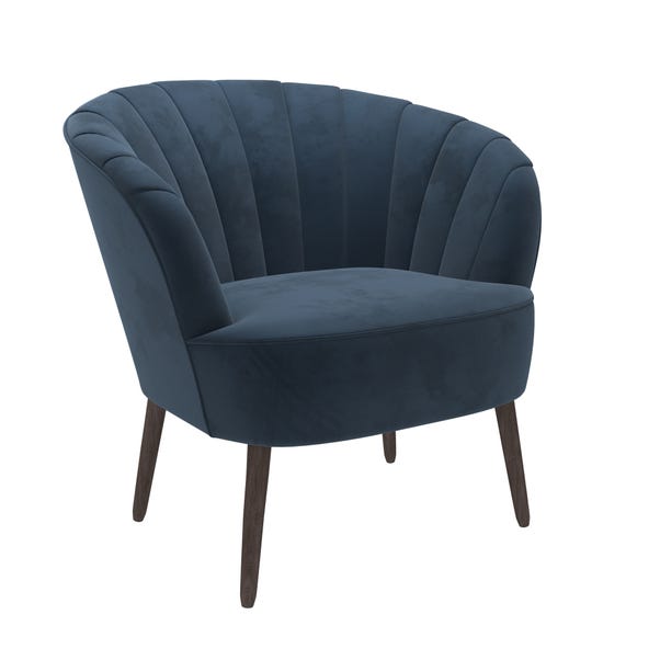 Rosalie Velvet Shell Occasional Chair Blue