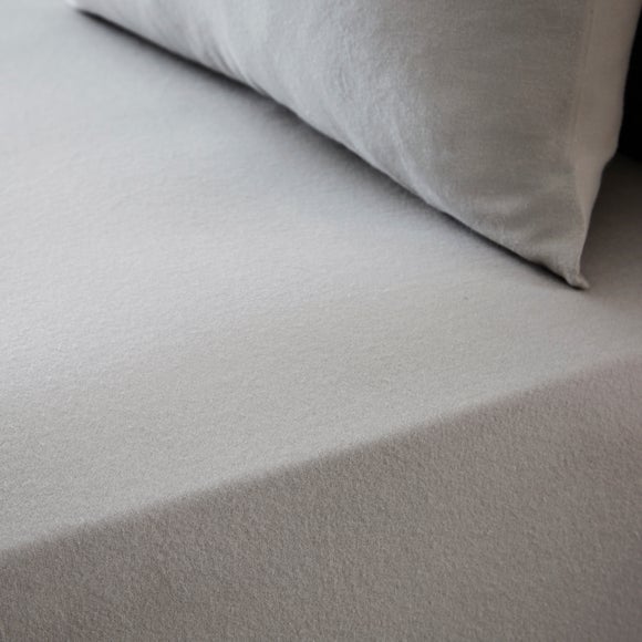 Plain Dyed Cotton 28cm Fitted Sheet 
