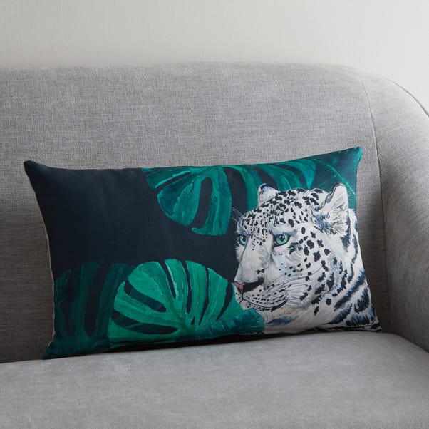 Snow Leopard Jungle Cushion MultiColoured undefined