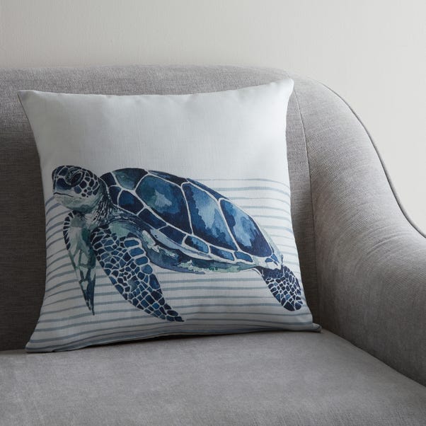 Turtle Watercolour Cushion MultiColoured undefined
