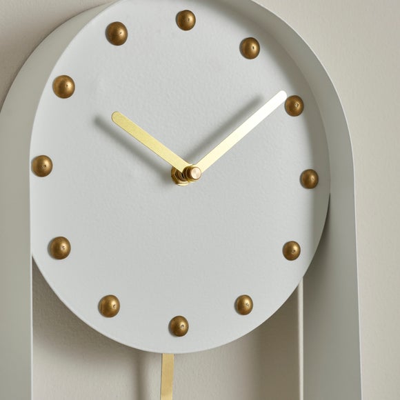 White Metal Pendulum Clock Dunelm
