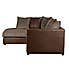 Blake Soft Faux Leather Combo Left Hand Corner Sofa Chocolate (Brown)