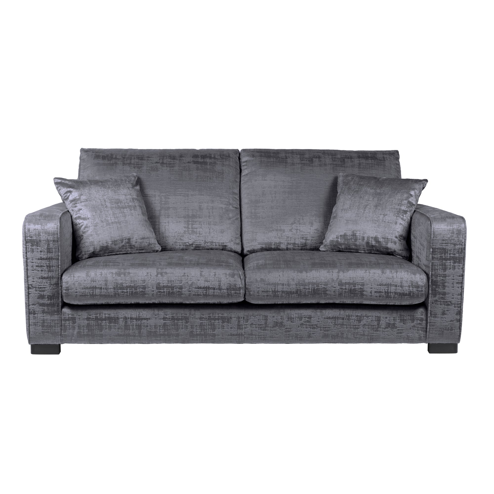 Photo of Carson distressed velvet 3 seater sofa grey