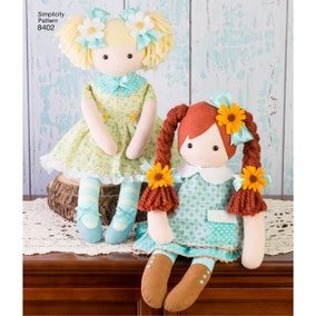 Simplicity 8402 Rag Dolls And Clothing