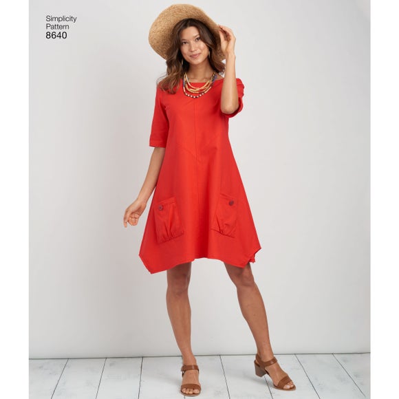 Simplicity 8640 Womens Dress or Tunic Sewing Pattern Dunelm