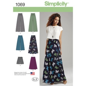 Simplicity 1069 Womens Trousers Shorts Skirt Sewing Pattern