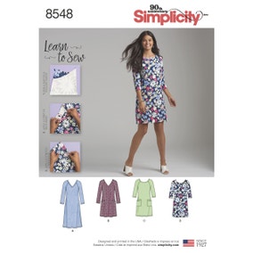Simplicity 8548 Learn To Sew Dress Sewing Pattern