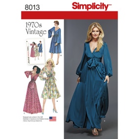 Simplicity 8013 Womens Vintage 1970s Dresses Sewing Pattern