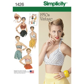 Simplicity 1426 Womens Vintage 1950s Bra Tops Sewing Pattern
