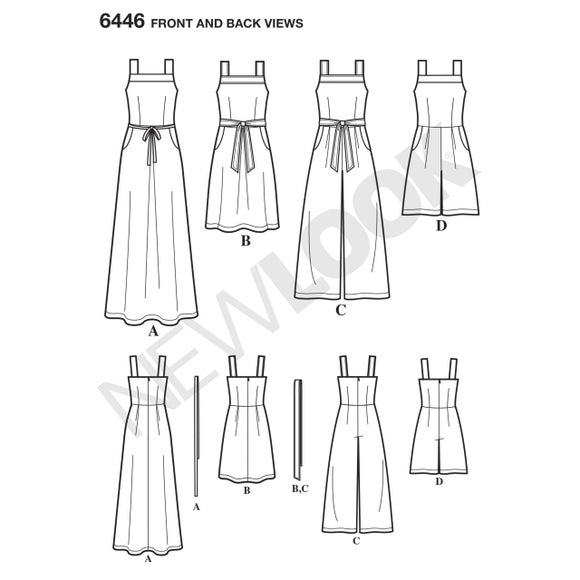 6446 Womens Jumpsuit And Dress Sewing Pattern Dunelm