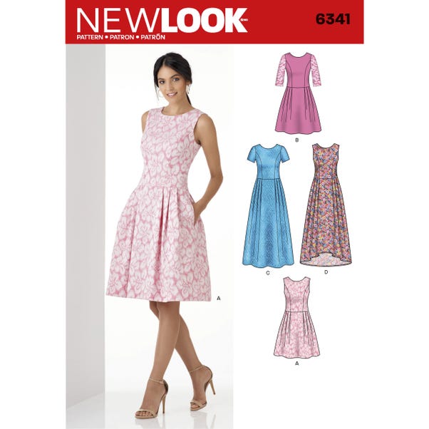 6341 New Look 3 Lengths Dress Sewing Pattern Off-White