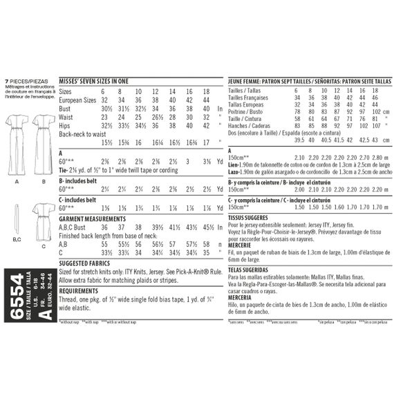 New Look 6554 Knit Jumpsuit and Dress Sewing Pattern Dunelm