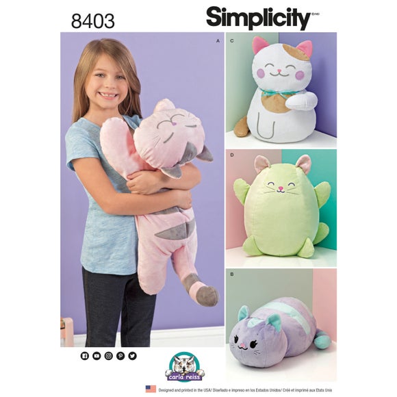 8403 Stuffed Kitties Sewing Pattern Dunelm