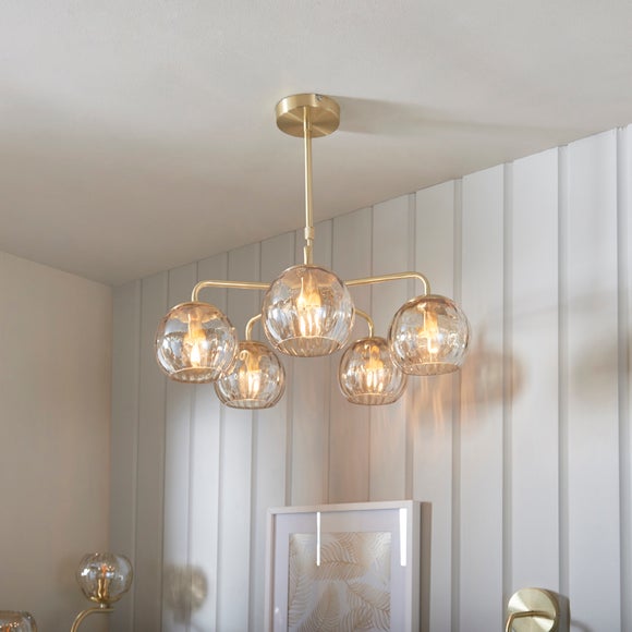 Smoked glass deals pendant light dunelm