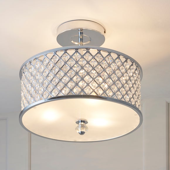 hudson pendant shade in chrome and clear