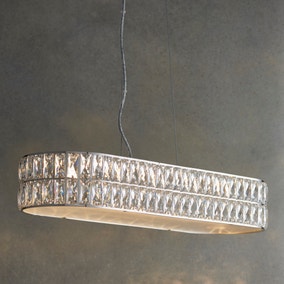 Vogue Crystal Armoury Integrated LED Diner Ceiling Fitting 75cm