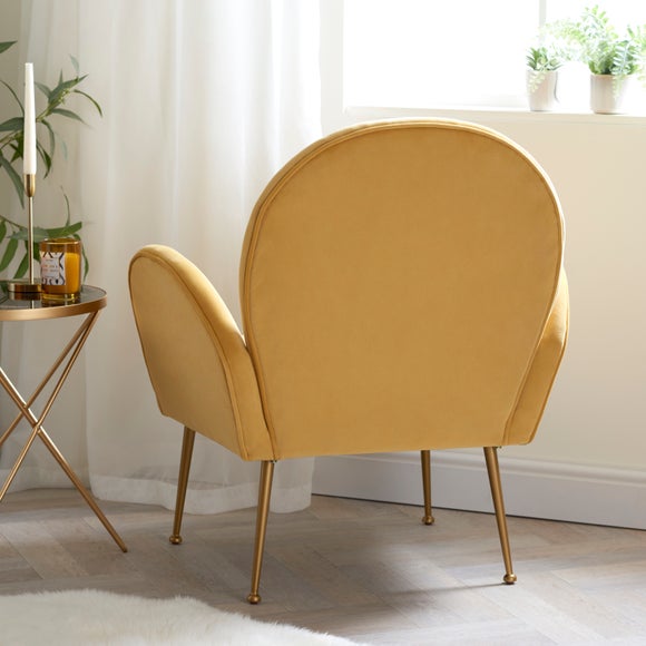 dunelm yellow velvet chair