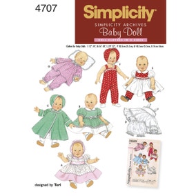 Simplicity Doll Clothes In Three Sizes Sewing Pattern