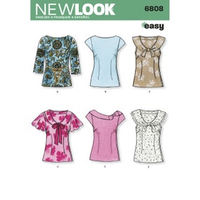 New Look 6808 Misses Tops Sewing Pattern