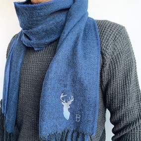 Personalised Mens Initial Stag Scarf