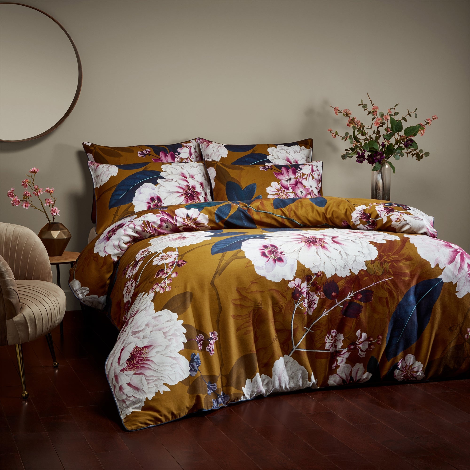 Photos - Bed Linen KYOTO Paoletti  100 Cotton Duvet Cover and Pillowcase Set Yellow 