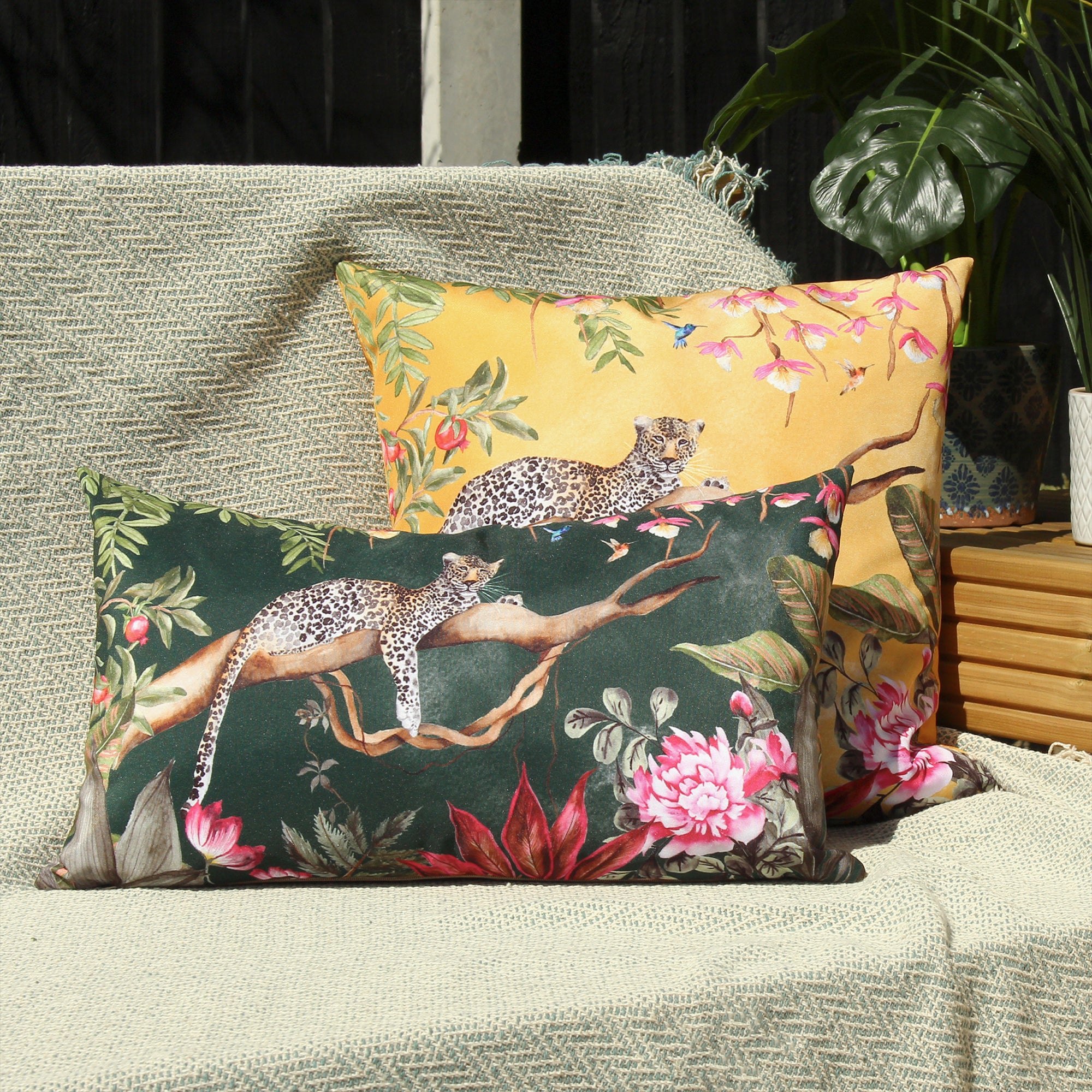 Leopard Forest Outdoor Cushion Forest Green