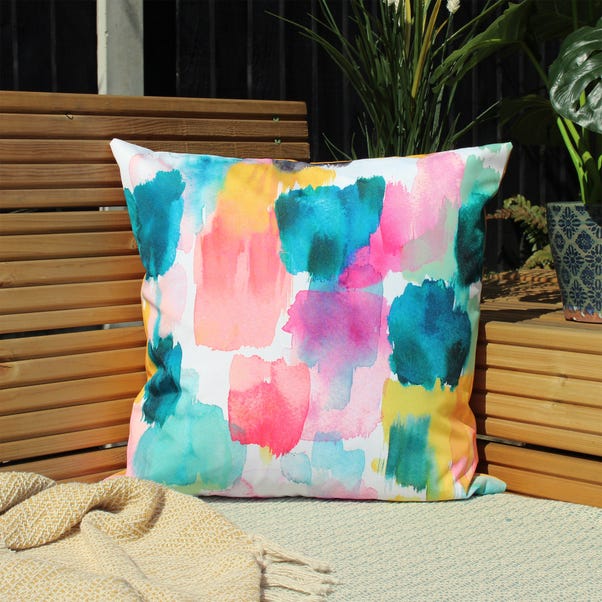 Watercolours Ochre Outdoor Cushion Dunelm, Garden Furniture Cushions Dunelm