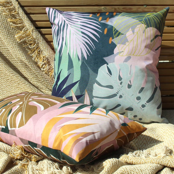 Leafy Blush Outdoor Cushion  Blush (Pink) undefined