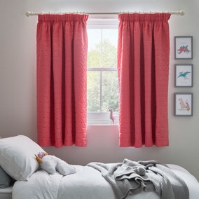 Pinsonic Quilted Unicorn Pink Blackout Pencil Pleat Curtains