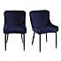 Montreal Set of 2 Velvet Dining Chairs Montreal Ink Blue