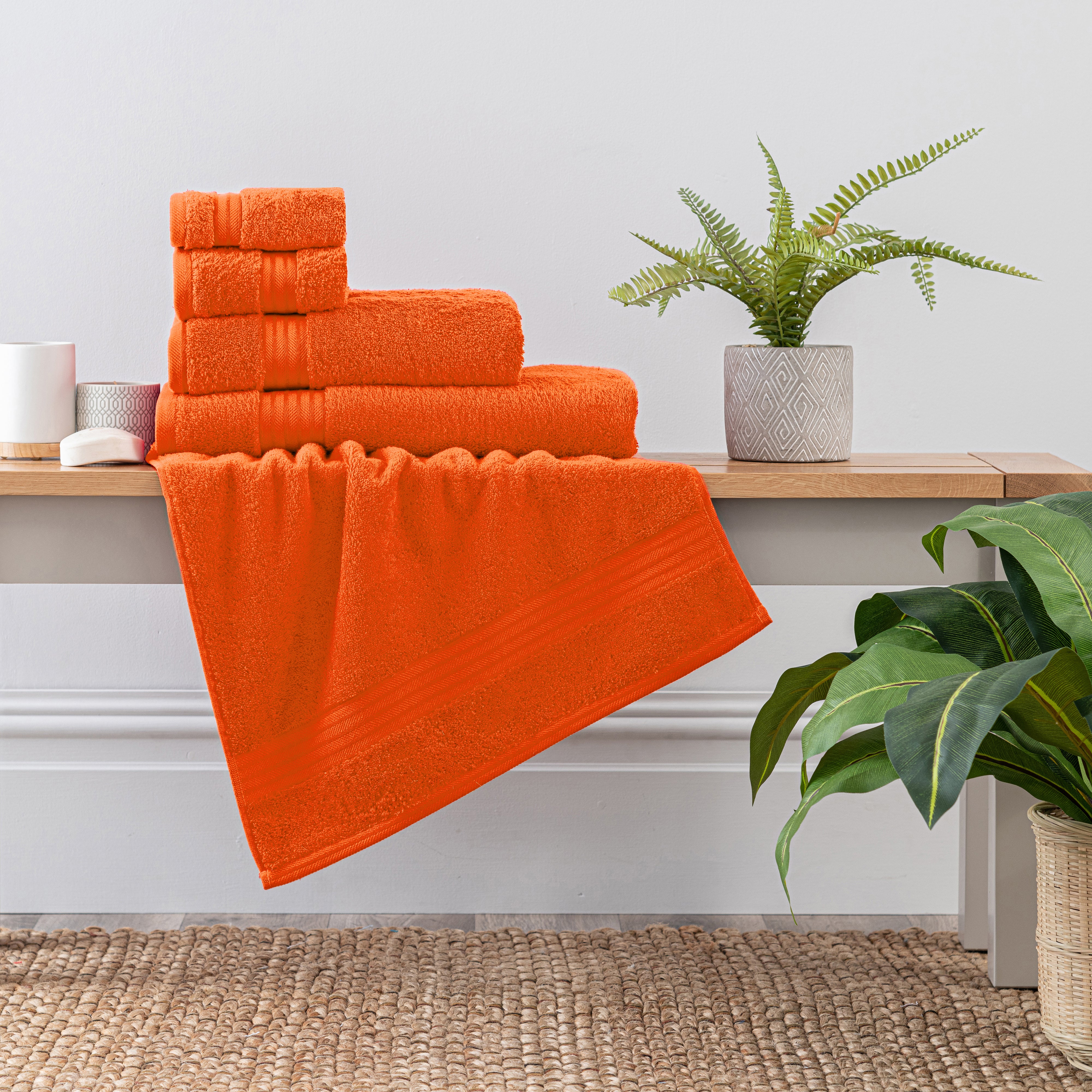 Linen Tea Towels, Burnt Orange