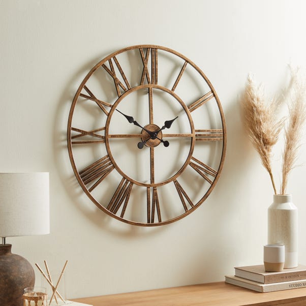 Skeleton Antique Brass Wall Clock 76cm Dunelm - Brass Wall Clock Large Skeleton Antique Brass Wall Clock 76cm Dunelm - Brass Wall Clock Large